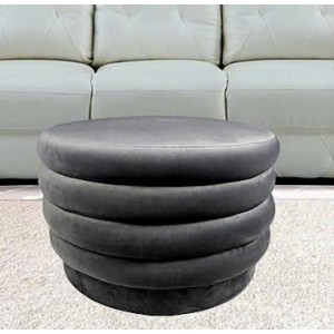88003016 : Bàn Sofa, Ottoman Hình Tròn - Màu Xám
